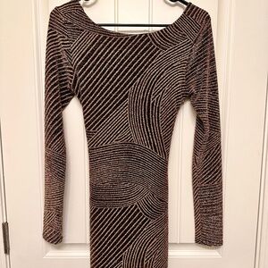 Altar’d State Black and Gold Cross-back Dress